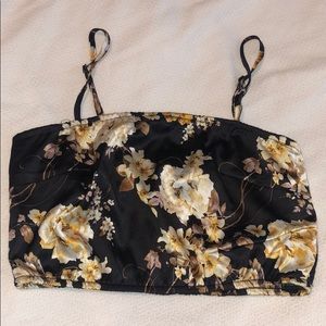 Satin Flower Crop Top 🌺